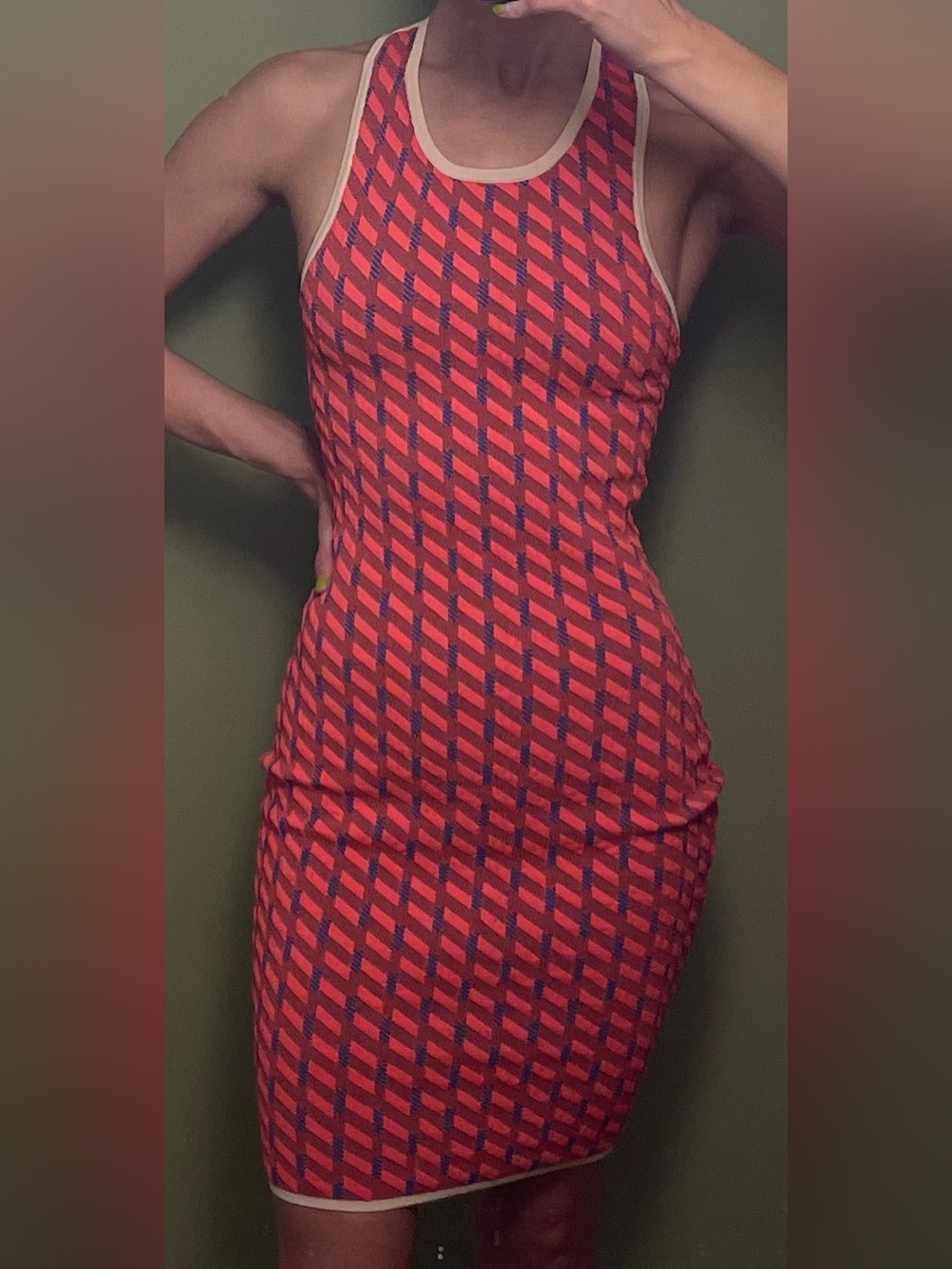 Jonathan Simkhai Pink Patterned Mini Dress
